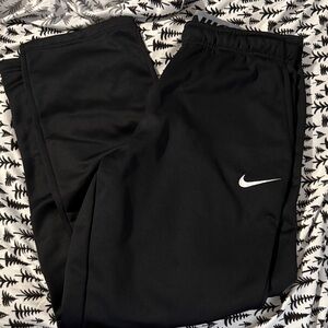 Nike Men's Black Sweatpants with White Swoosh